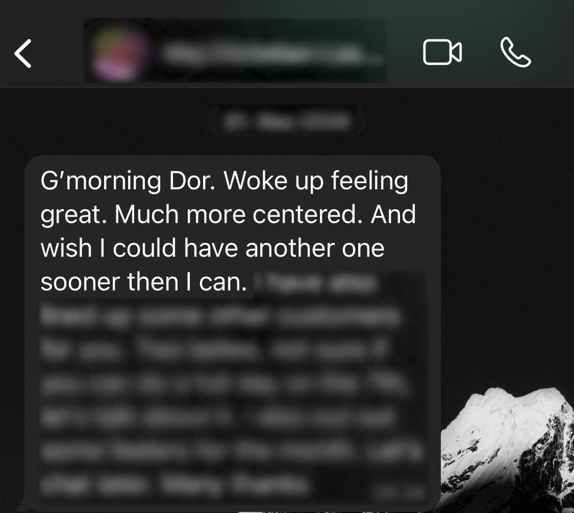 &quot;Much more centered.&quot; -