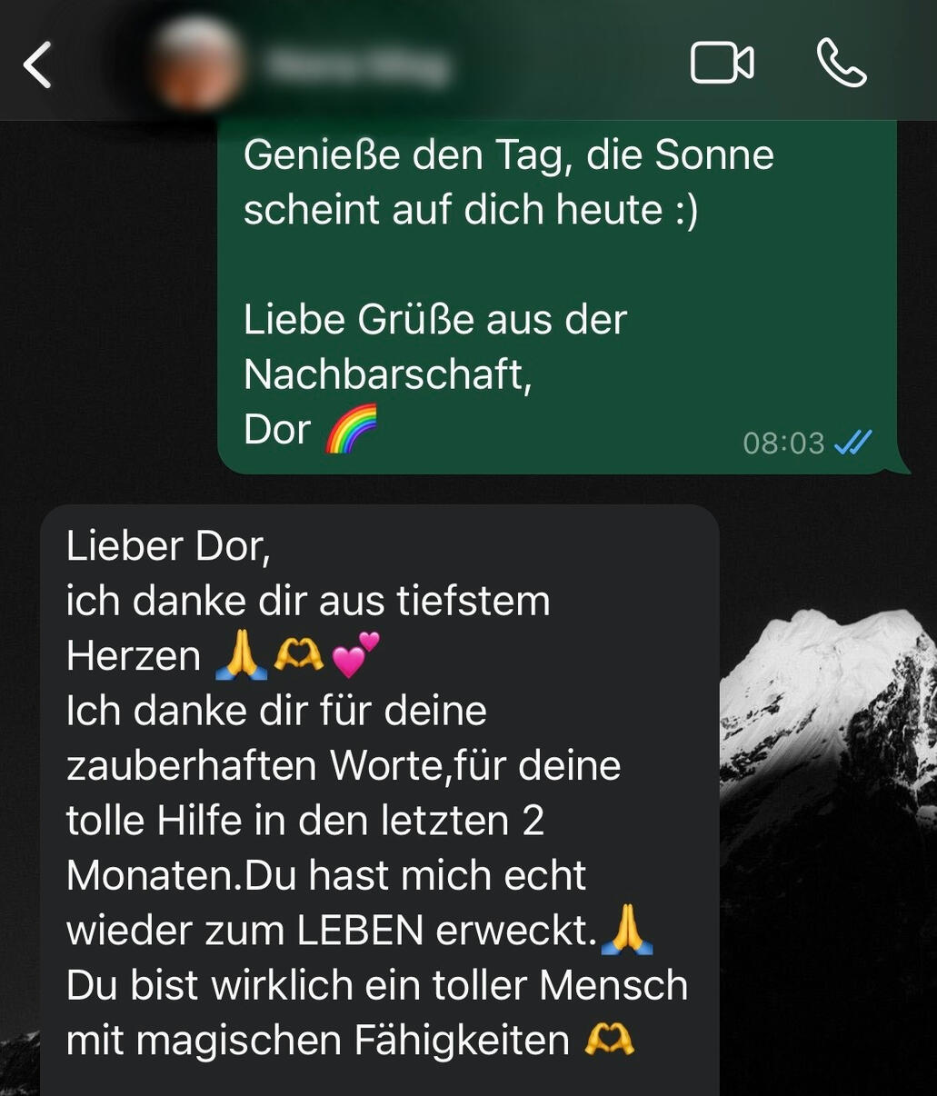 "Du hast mich echt wieder zum leben erweckt" From German: "You have really brought me back to life" -