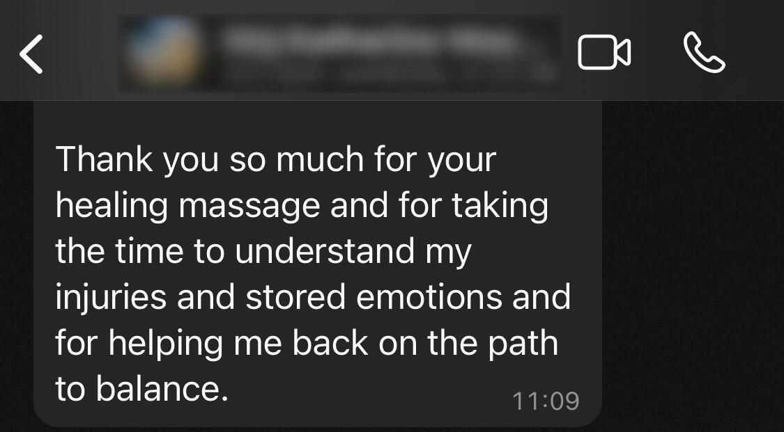 &quot;Thank you so much (...) for helping me back on the path of balance&quot; -